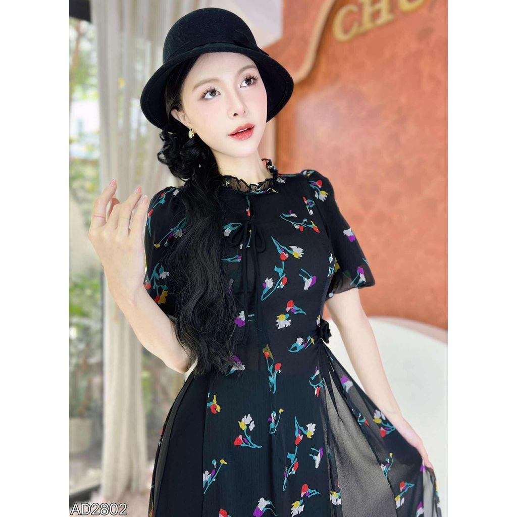 Áo Dài 4 Tà Đàn Bầu AD2802 (Áo lẻ)