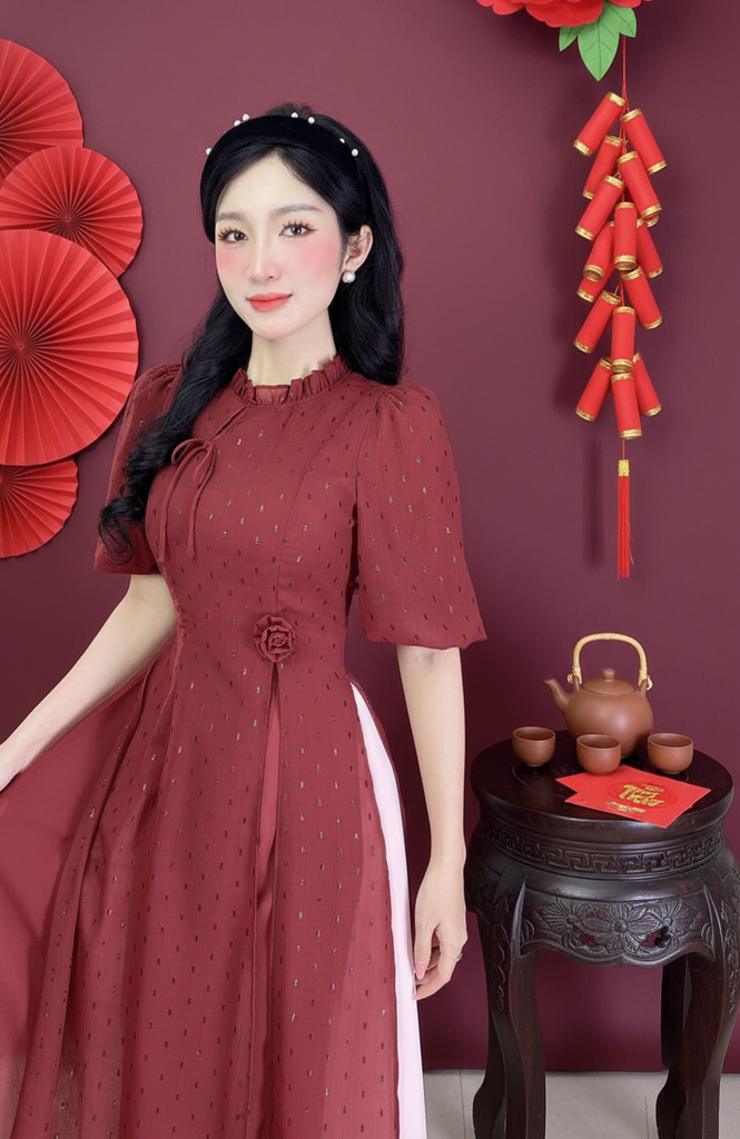 Áo Dài 4 Tà Đàn Bầu AD2802 (Áo lẻ)