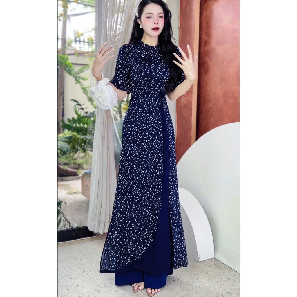 Áo Dài 4 Tà Đàn Bầu AD2802 (Áo lẻ)