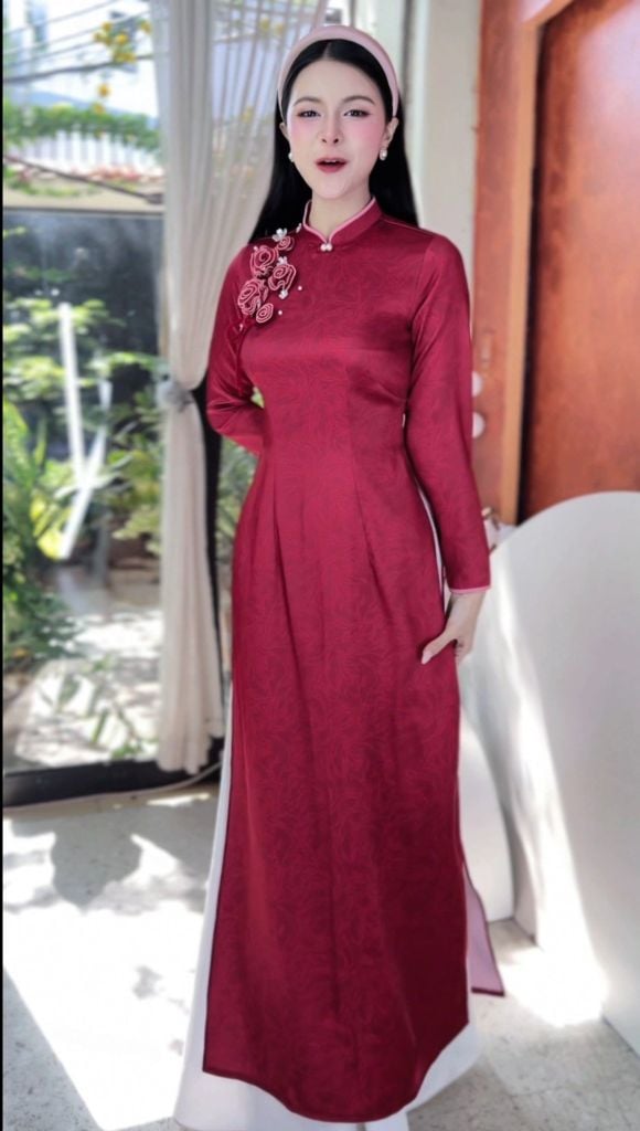 Áo Dài Hoa Giấy Xoay AD2804 (áo lẻ)