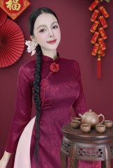 Áo Dài Cánh Hồng Phai+2PK AD9001.2823 (áo lẻ)
