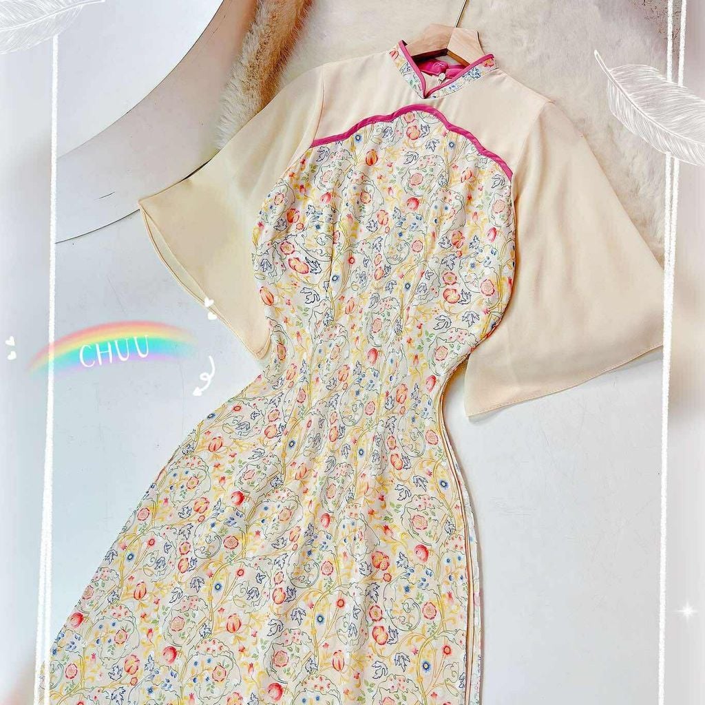 Áo Dài 4 Tà Qủa Lùm Bụp AD9003.2834 (áo lẻ)