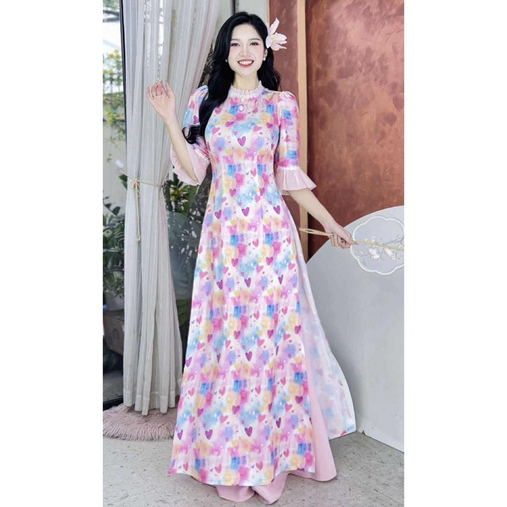 Áo Dài Vòng Nguyệt Quế AD2837 (áo lẻ)
