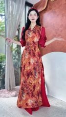 Áo Dài Eo Sa Tay Hoa AD2856 (áo lẻ)