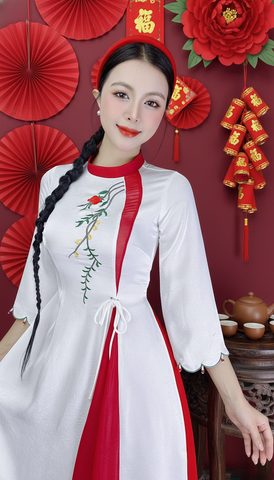 Áo Dài 2T+ Đồi Hoa Bay+PK AD2904 (áo lẻ)