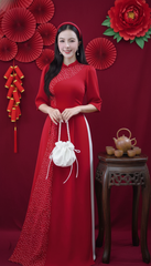 Áo Dài 2 Tà+ Madam Kèm Phụ Kiện AD9003.2912 (áo lẻ)