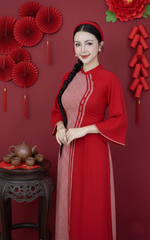 Áo Dài Dòng Sông Trăng AD9002.2918 (áo lẻ)