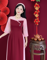 Áo Dài Hạt Sương Mai AD9001.2919 (áo lẻ)