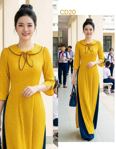 Áo Dài Nơ 2 Kiểu AD9002.2949 (áo lẻ)