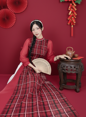 Áo Dài 4 Tà Caro BBR AD2960 (áo lẻ)