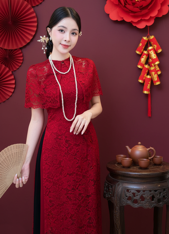 Áo Dài Ren Choàng Luxury AD2976 (áo lẻ)