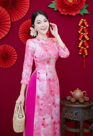 Áo Dài Vườn Cầu Vồng AD9002.2988 (áo lẻ)