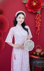 Áo Dài 4 Tà Suông Hoa Và Mây Kèm Phụ Kiện (áo lẻ) AD9003.2990 (áo lẻ)