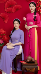 Áo Dài 4 Tà Tháp Liên Hoa AD9003.2991 (áo lẻ)