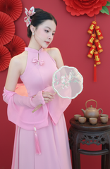 Set Áo Dài 4 Tà Mộng Dưới Trăng + CHOÀNG Kèm Phụ Kiện AD2993 (Áo lẻ)