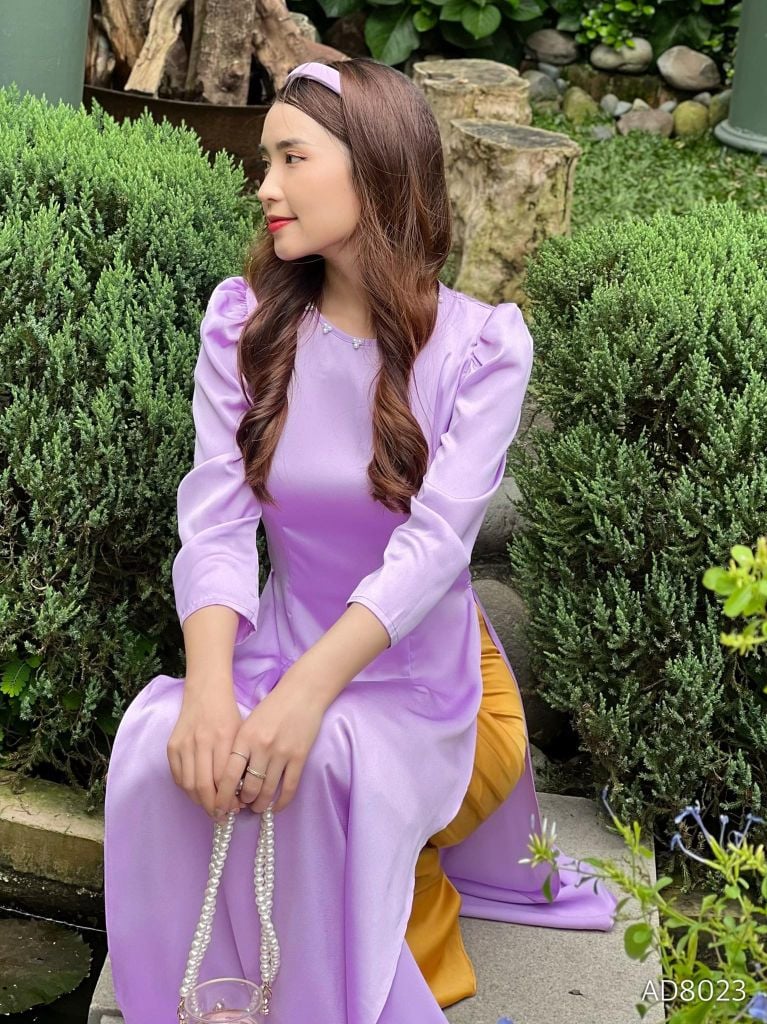 Áo Dài TL Cổ Tròn Ngọc AD8022 (áo lẻ)