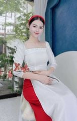 Áo Dài Lư Lưới Cúc Bọc AD8027 (áo lẻ)