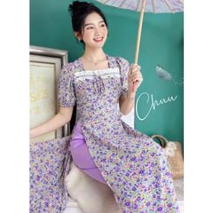 Áo Dài Bèo Trắng 5P AD8080 (áo lẻ)