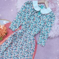 Áo Dài Cổ Sen Trắng AD8104 (áo lẻ)
