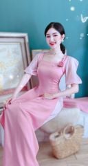 Áo Dài Cổ Vuông Tay Bồng Tơ AD8114 (áo lẻ)