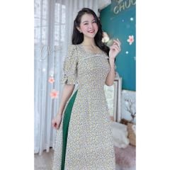Áo Dài Hoa Tay Tai Thỏ AD9134 (áo lẻ)