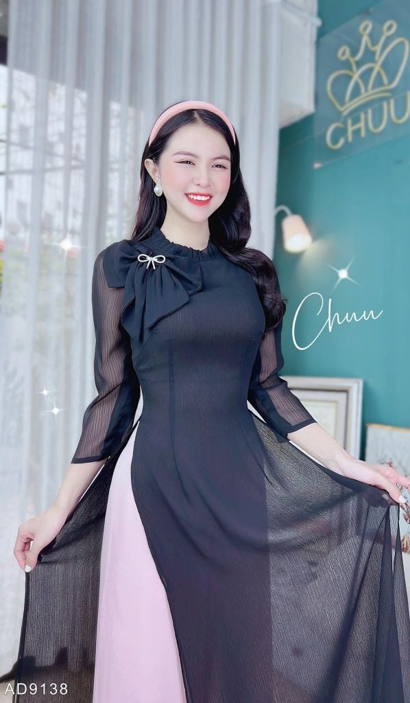 Áo Dài 4T Cổ Xếp AD9138 (áo lẻ)