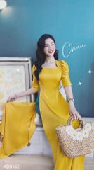 Áo Dài Cổ U Tay Nhún AD9001.9152 (áo lẻ)