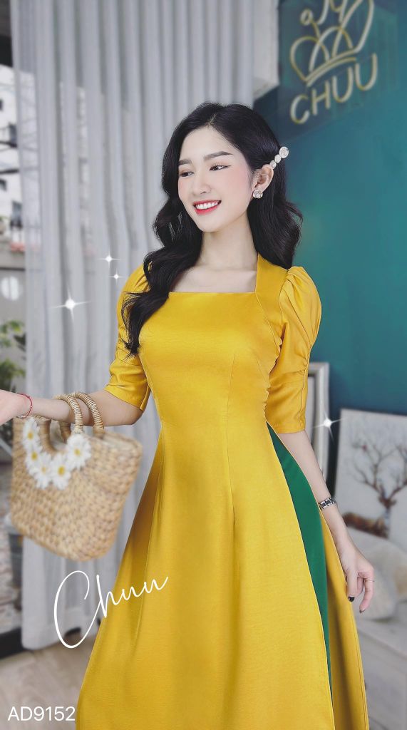 Áo Dài Cổ U Tay Nhún AD9001.9152 (áo lẻ)