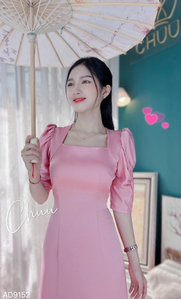Áo Dài Cổ U Tay Nhún AD9001.9152 (áo lẻ)