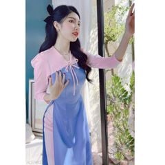 Áo Dài Hoa 4 Cánh AD9190 (áo lẻ)