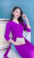 Áo Dài Cổ Tim Nhún 1 Bên AD9001.9221 (áo lẻ)