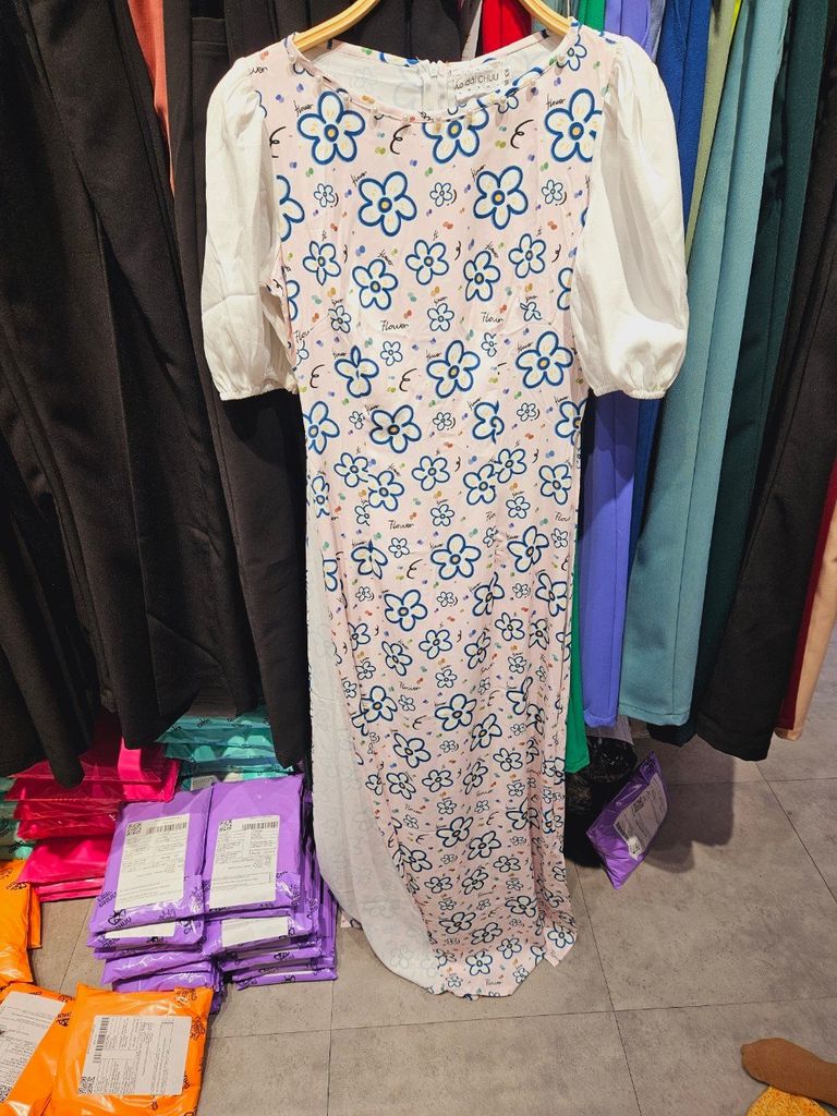 Áo Dài Bi Tay Màu AD9002.9224 (áo lẻ)