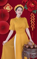 Áo Dài 4 Tà Nhún Eo AD9003.9233 (áo lẻ)