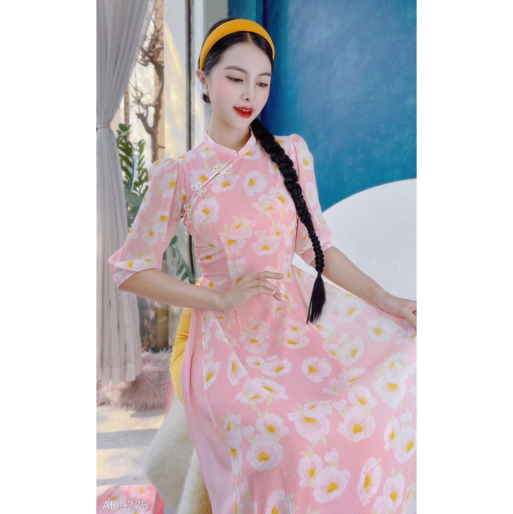 Áo Dài 4 Tà Nơ Pha Lê AD9003.9275 (áo lẻ)