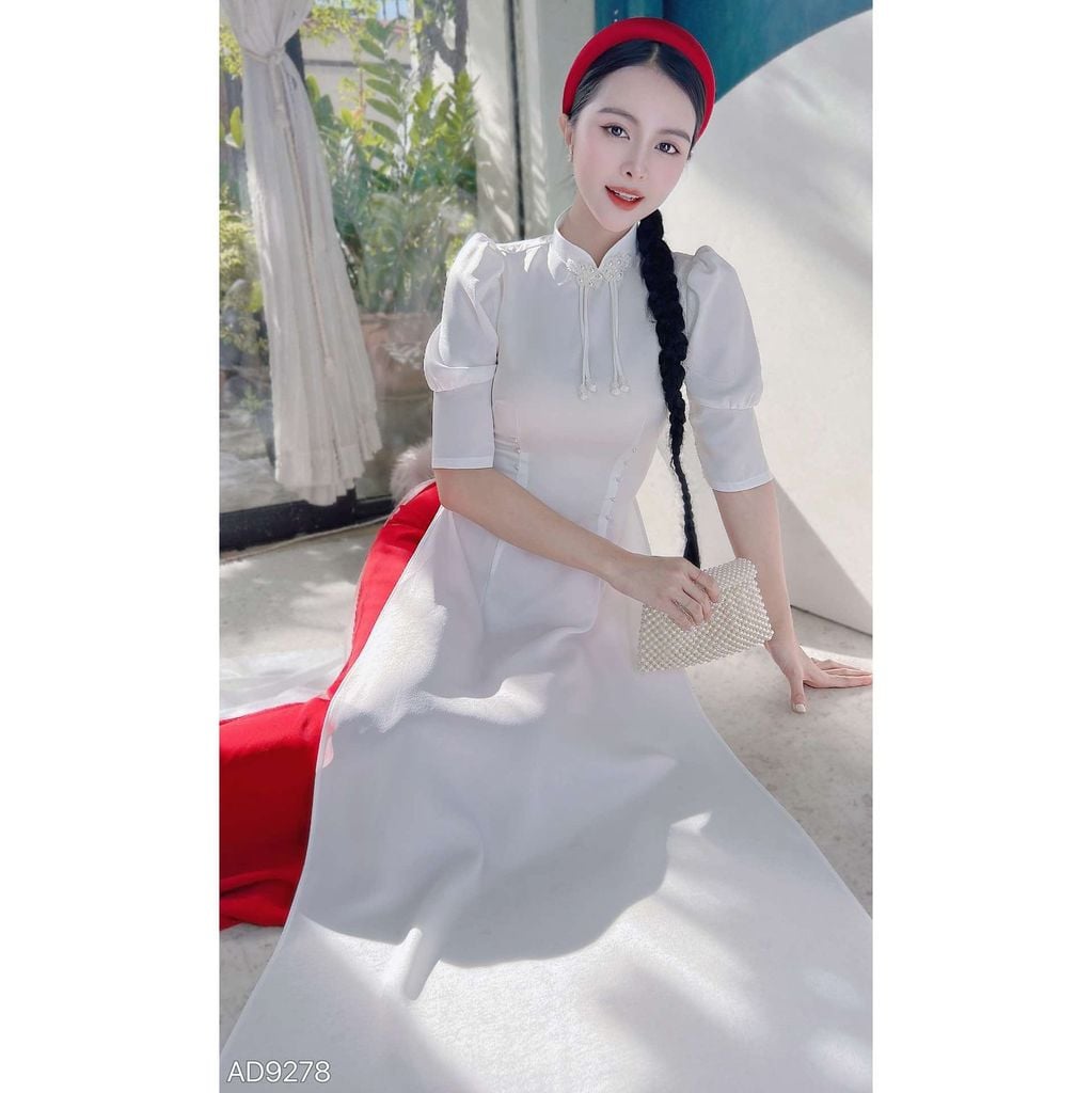 Áo Dài Nút Tàu Ngọc AD9278 (áo lẻ)