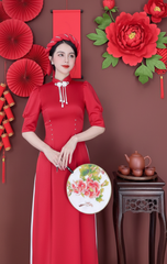 Áo Dài Nút Tàu Ngọc AD9001.9278 (áo lẻ)