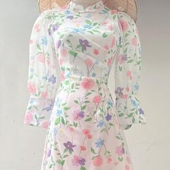 Áo Dài 4 Tà Xếp Eo Thắt Nút AD9003.9294 (áo lẻ)