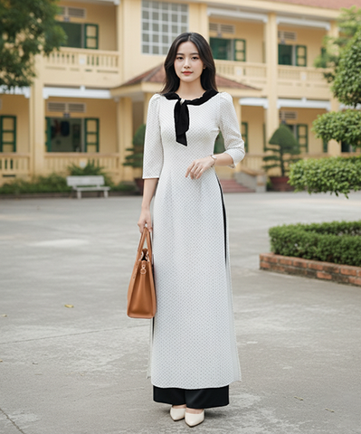 Áo Dài 4T Bi Đen Li Ti AD1517 (áo lẻ)