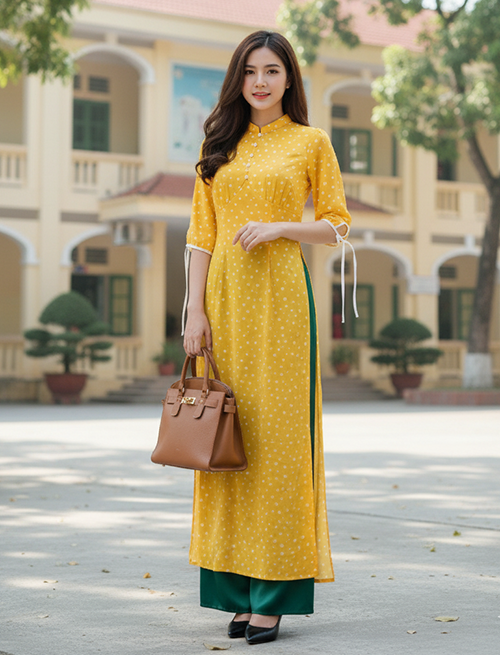 Áo Dài Mango Vân Vảy Sò AD1482 (áo lẻ)