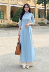 Áo Dài Hoa Mai Rừng AD1685 (áo lẻ)