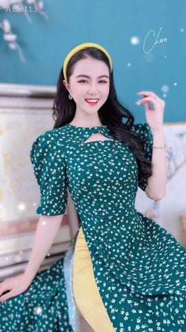 Áo Dài Nhung Tăm Moon AD9002.8113 (áo lẻ)