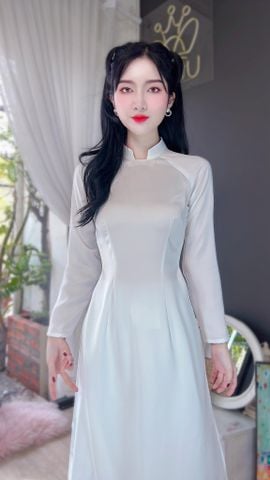 Áo Dài Trắng HS Phi Mờ AD8036 (áo lẻ)
