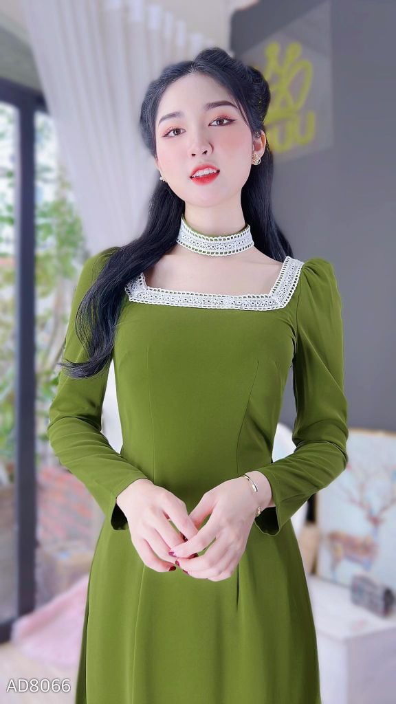 Áo Dài Ren Cổ Chooker AD8066 (áo lẻ)