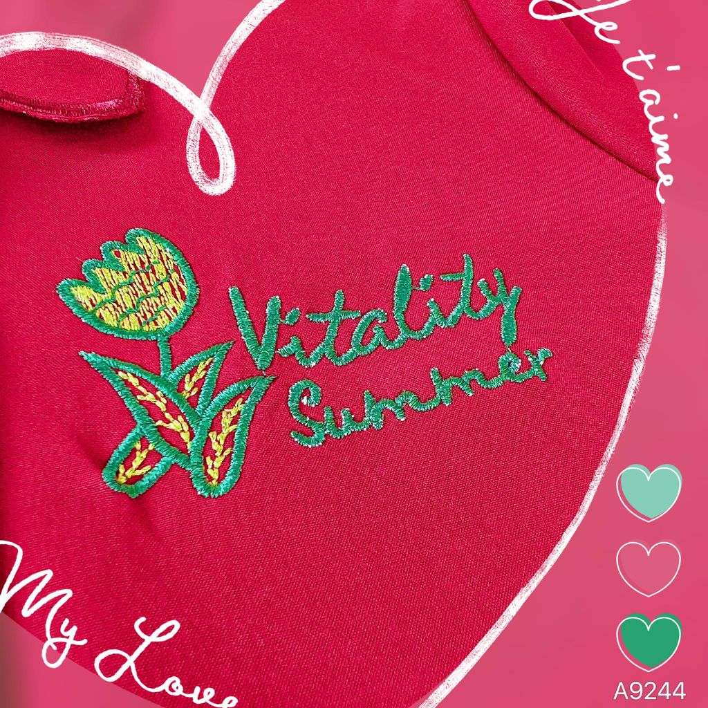 Áo Thêu Chữ Vitality (PK) A9244