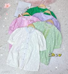 Áo Sơ Mi Ren Nút Hoa A9002.9373