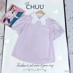 Áo Sọc Cổ Bướm A9364