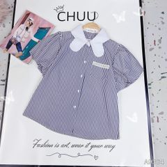 Áo Sọc Cổ Bướm A9364