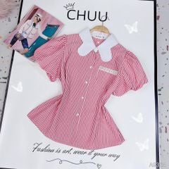 Áo Sọc Cổ Bướm A9364