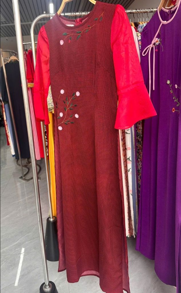 Áo Dài Bloom Tay Loe AD3077 (Áo lẻ)