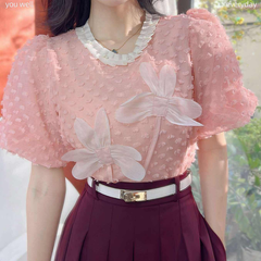 Áo Sơ Mi Hạt Bí Hoa Nổi A2923